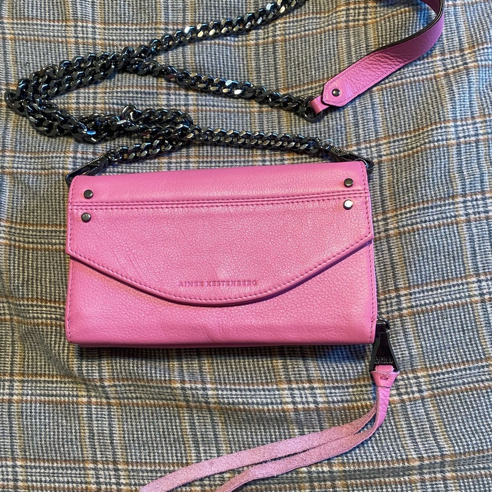 Aimee Kestenberg Pink Crossbody Bag with Chain Strap